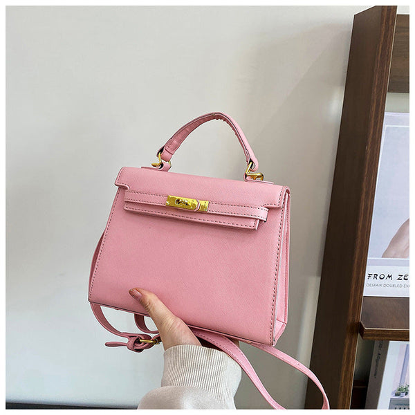 Elegant Pu Leather Top Handle Satchel Bag Versatile Crossbody & Shoulder Bag(Pink) Women's Bags & Handbags