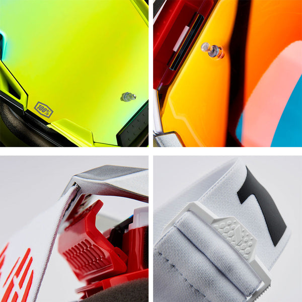 Professional Motocross Ski Goggles Hiper Lens Tpu Frame Black With Yellow Belt Red Goggles & Sunglasses