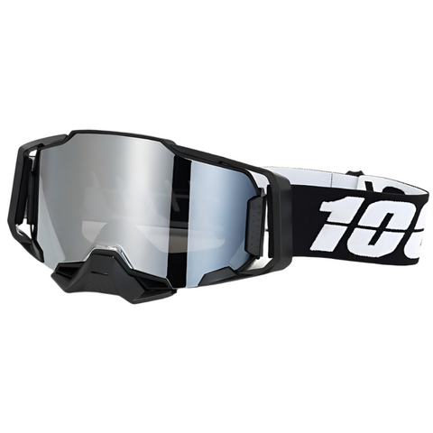 Professional Motocross Ski Goggles Hiper Lens Tpu Frame Black With White Belt Silver Goggles & Sunglasses