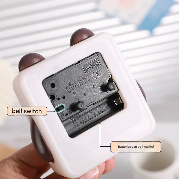 Adorable Cartoon Animal Alarm Clock Silent Quartz Movement Loud Battery Operated(Beige) Alarm Clocks & Clock Radios