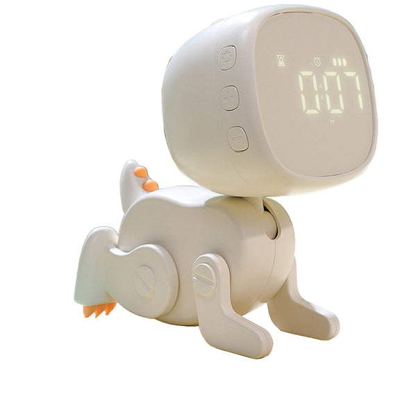 Adorable Dinosaur Alarm Clock & Visual Timer Kids' Wake Up Helper With Night Light & Multiple Ringtones White Alarm Clocks & Clock Radios