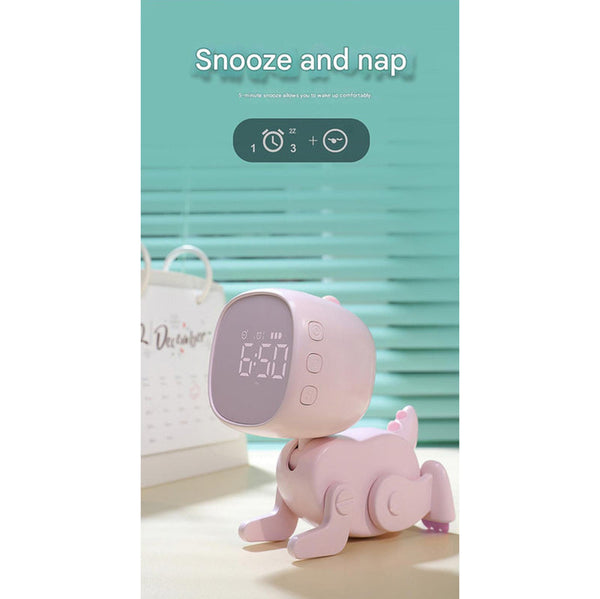 Adorable Dinosaur Alarm Clock & Visual Timer Kids' Wake Up Helper With Night Light & Multiple Ringtones Pink Alarm Clocks & Clock Radios