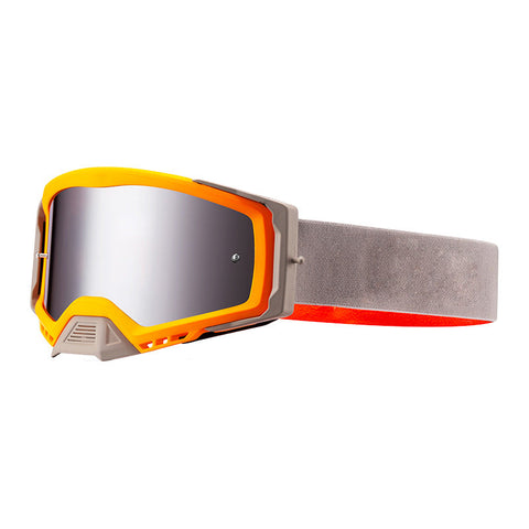 Panoramic Outdoor Sports Goggles Uv Protection Windproof Anti Fog & Impact Resistant(Gray Orange Frame + Film) Sunglasses Goggles