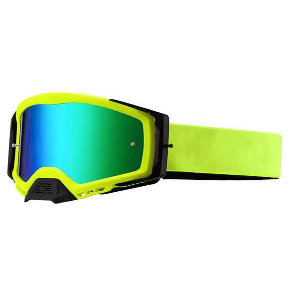 Panoramic Outdoor Sports Goggles Uv Protection Windproof Anti Fog & Impact Resistant(Cyan Green Frame + Film) Sunglasses Goggles