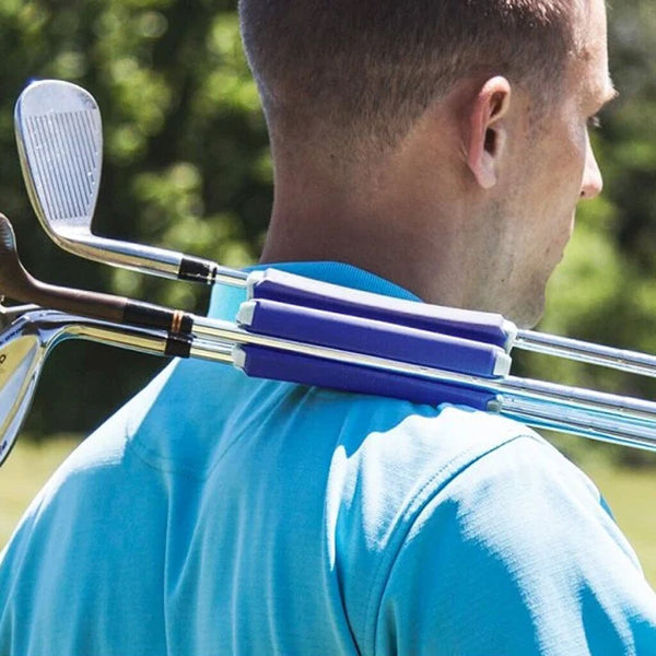 Golf Club Carrier "Silo" Holds 3 Clubs Lightweight & Easy To (Blue And White) Other Golf Accessories
