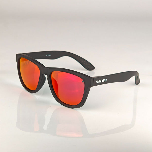 Nafeib Polarized Sports Lightweight Tr90 Frame Uv400 Protection For Riding & Outdoor Activities Black Sunglasses