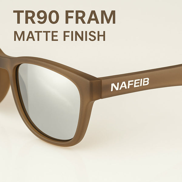 Nafeib Polarized Sports Lightweight Tr90 Frame Uv400 Protection For Riding & Outdoor Activities Transparent Sunglasses