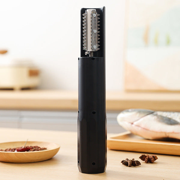 Electric Fish Scaler Waterproof Stainless Steel Brushless Motor Infinitely Variable Speed(Black) Other Kitchen Gadgets