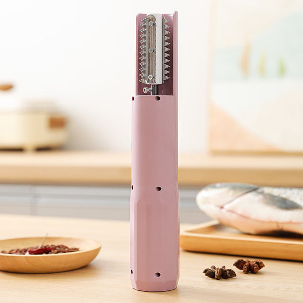 Electric Fish Scaler Waterproof Stainless Steel Brushless Motor Infinitely Variable Speed(Pink) Other Kitchen Gadgets