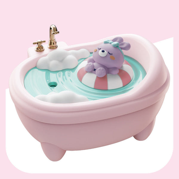 Adorable Bathtub Humidifier With Colorful Night Light Usb 340Ml Auto Shut Off(Pink Rabbit) Humidifiers