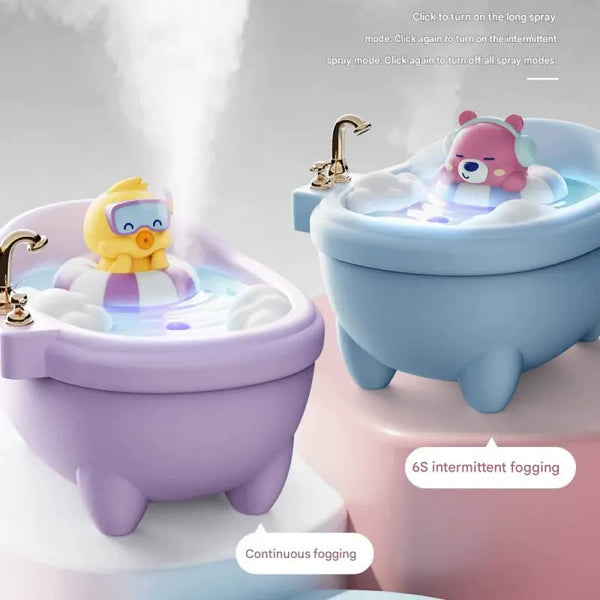 Adorable Bathtub Humidifier With Colorful Night Light Usb 340Ml Auto Shut Off(Green Dragon) Humidifiers