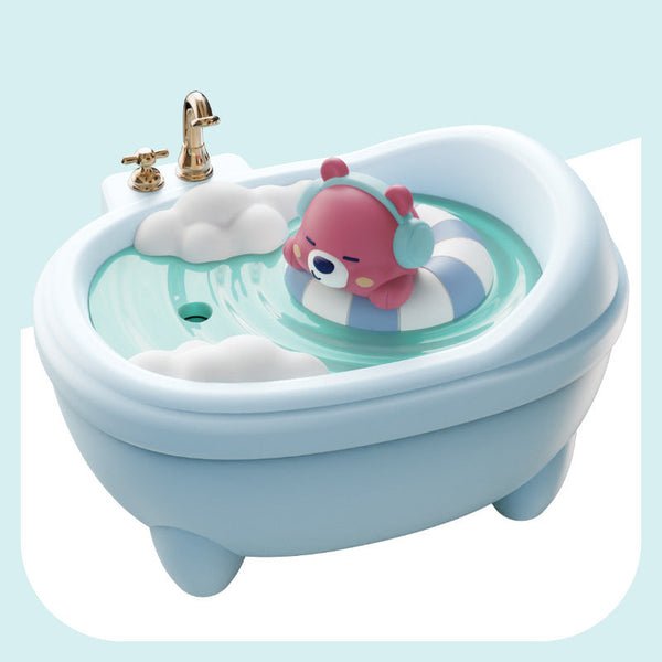 Adorable Bathtub Humidifier With Colorful Night Light Usb 340Ml Auto Shut Off(Blue Bear) Humidifiers