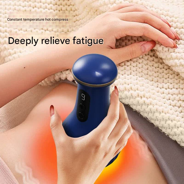 Electric Cupping & Gua Sha Massager 9 Levels Heat Suction Red Light Therapy Usb C Rechargeable(Blue) Massagers