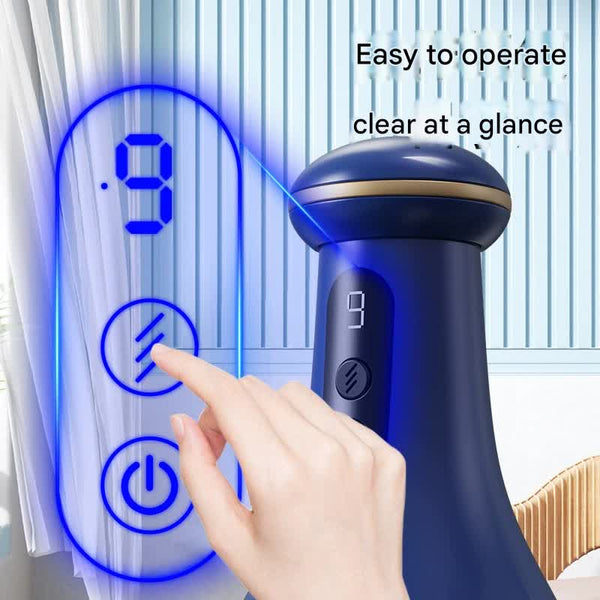 Electric Cupping & Gua Sha Massager 9 Levels Heat Suction Red Light Therapy Usb C Rechargeable(Blue) Massagers