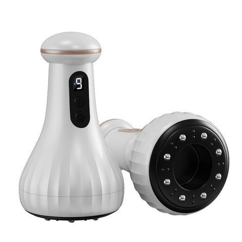 Electric Cupping & Gua Sha Massager 9 Levels Heat Suction Red Light Therapy Usb Rechargeable(White) Massagers