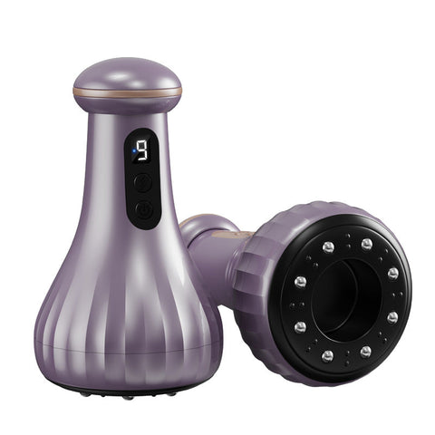 Electric Cupping & Gua Sha Massager 9 Levels Heat Suction Red Light Therapy Usb C Rechargeable(Purple) Massagers