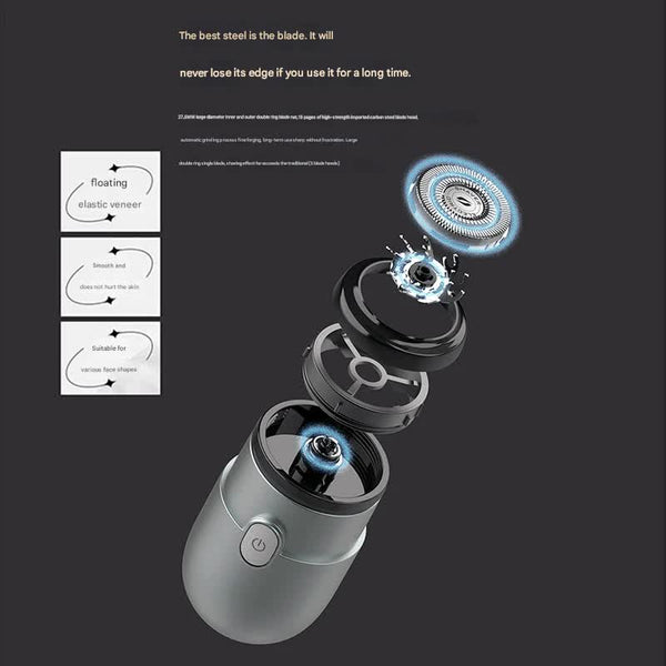 Mini Electric Rotary Shaver Ipx7 Waterproof 2 Speed Modes 90 Day Battery Life Usb Rechargeable(Yellow) Men's Shavers