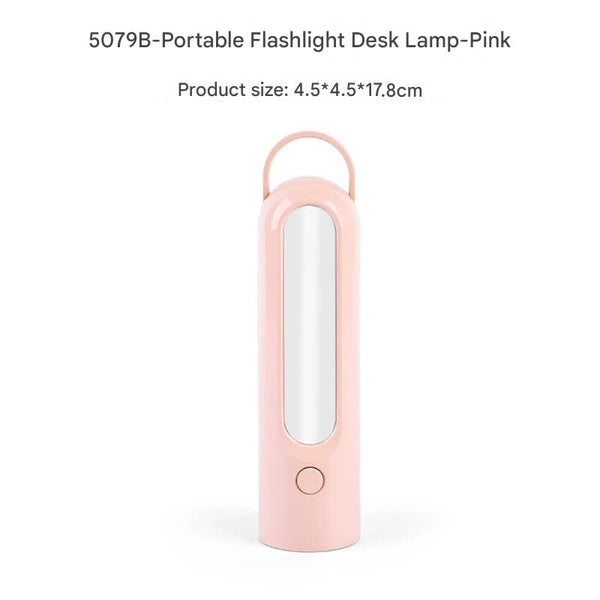 2 In 1Led Camping Lantern And Flashlight Usb Rechargeable Dual Light Modes Handle Model Pink Lanterns