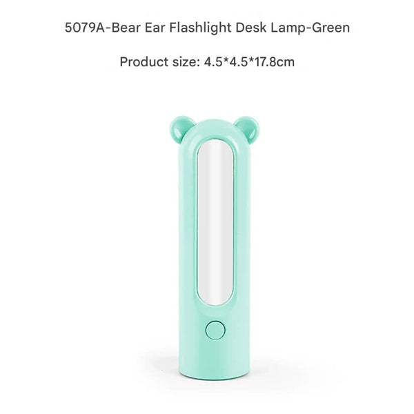 2 In 1 Led Camping Lantern And Flashlight Usb Rechargeable Dual Light Modes Bear Model Green Lanterns