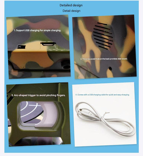 Gun Alarm Clock Target Shooting Alarm With Infrared Gun Recordable Alarm & Game Modes(White) Alarm Clocks & Clock Radios