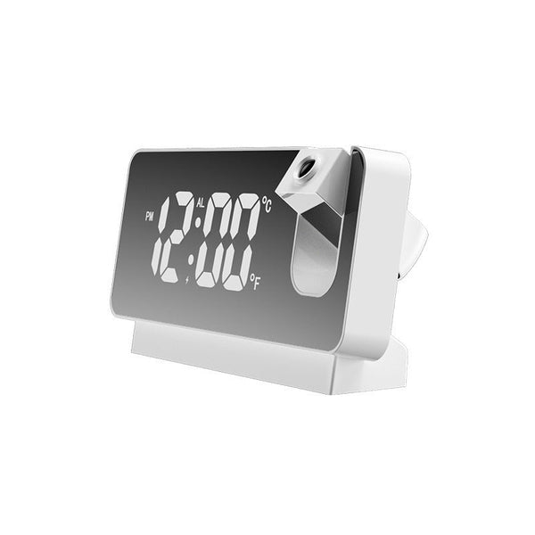 Led Digital Projection Alarm Clock Temperature Date Snooze & 180 Adjustable Projector(White Shell Light) Alarm Clocks & Clock Radios