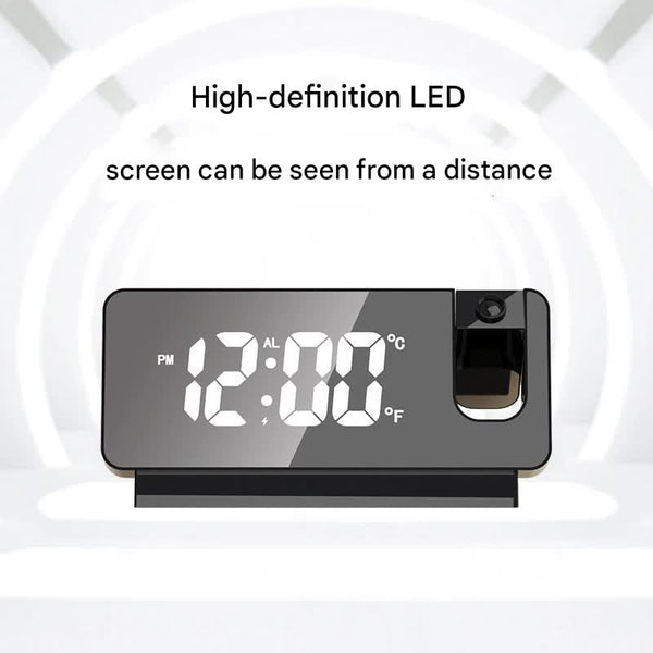 Led Digital Projection Alarm Clock Temperature Date Snooze & 180 Adjustable Projector(White Shell Light) Alarm Clocks & Clock Radios