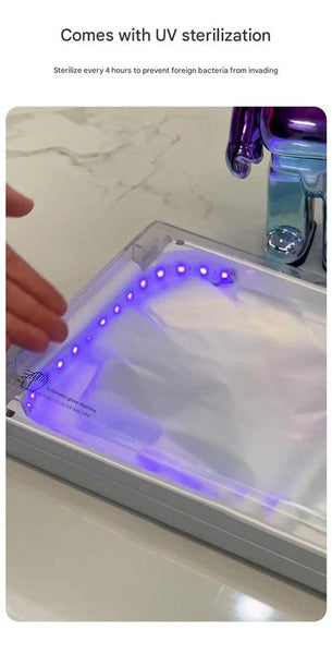 Automatic Disposable Glove Dispenser Machine With Uv Sterilization Quick & Hygienic Glovinggloves Not Included(Dark Blue) Other Health Care