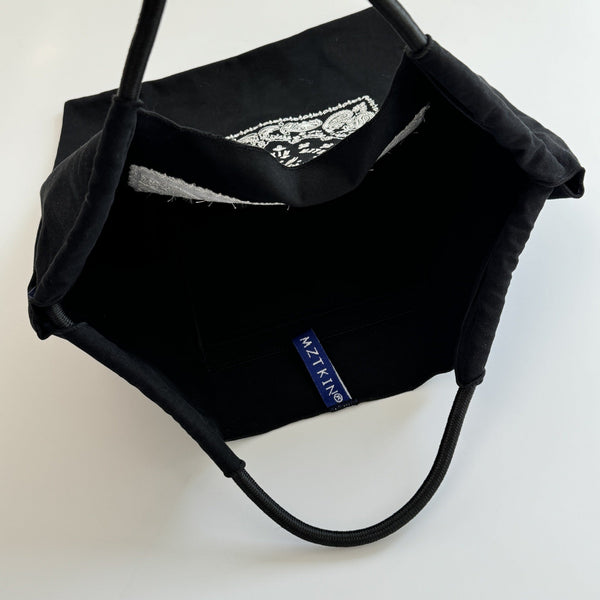 Printed Canvas Tote Bag Water Resistant Large Capacity Shoulder Bag With Intricate Pattern Dark Grey Cashew Flower Women's Bags & Handbags