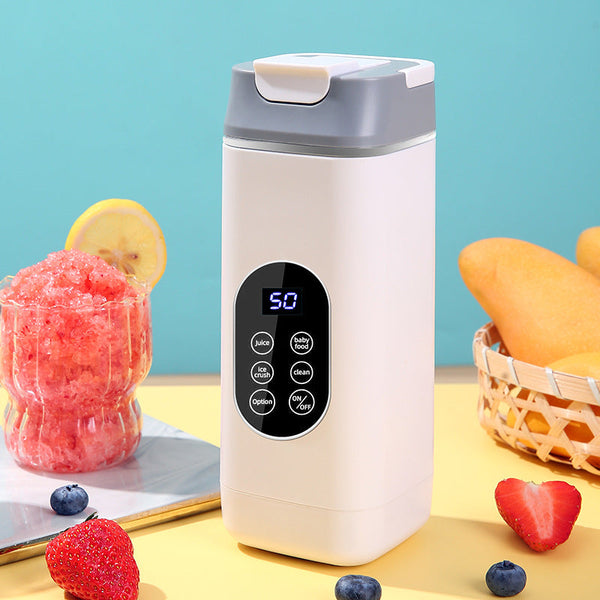 Wireless Portable Juicer Blender 420Ml, 12 Blades, 5 Hour Ice Storage, Digital Display & Usb C Charging White Handheld Blenders