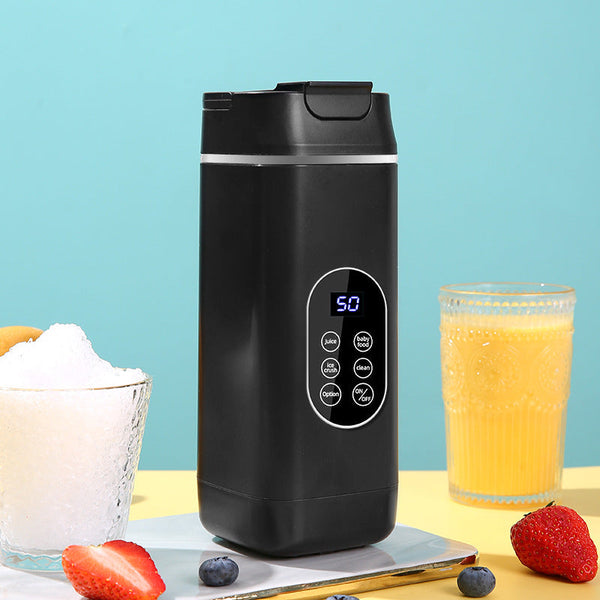 Wireless Portable Juicer Blender 420Ml, 12 Blades, 5 Hour Ice Storage, Digital Display & Usb C Charging Black Handheld Blenders
