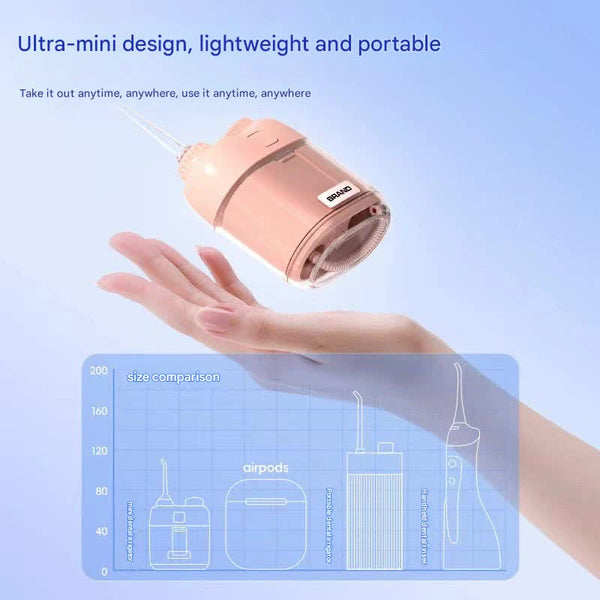 Ultra Compact Mini Portable Water Flosser Ipx7 Waterproof Usb Rechargeable With Retractable Nozzle(White) Air & Water Flossers