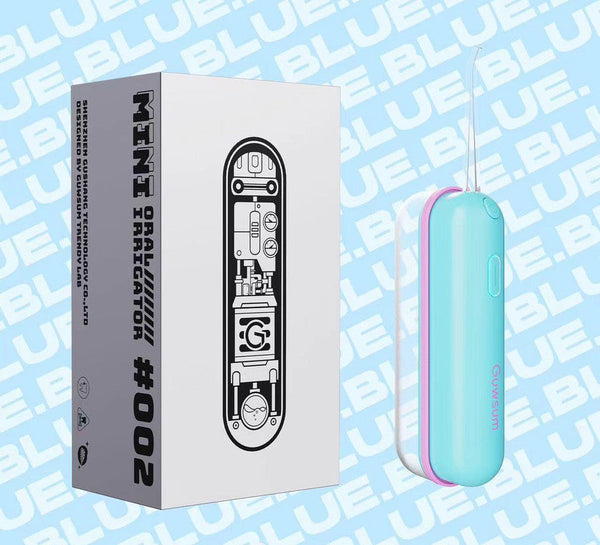 Mini Oral Irrigator Ipx68 Waterproof Uv Sterilization 3 Modes Magnetic Charging(Blue) Dental Floss & Flossers