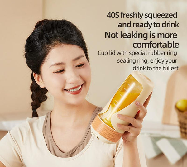 Wireless Juicing Cup 450Ml 6 Blade Ice Crusher Usb Fast Charging Smoothie Blender(Orange) Handheld Blenders