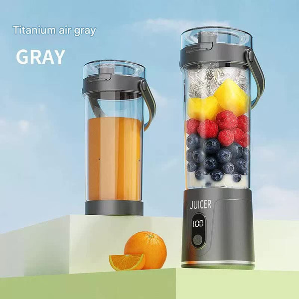 Wireless Juicer Cup 600Ml 12 Blade Usb Rechargeable Smoothie Blender(Grey) Juicers