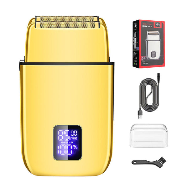 Professional Electric Foil Shaver For Men 3 Speed Modes Led Display Usb Rechargeable Waterproof(Gold) Men's Shavers