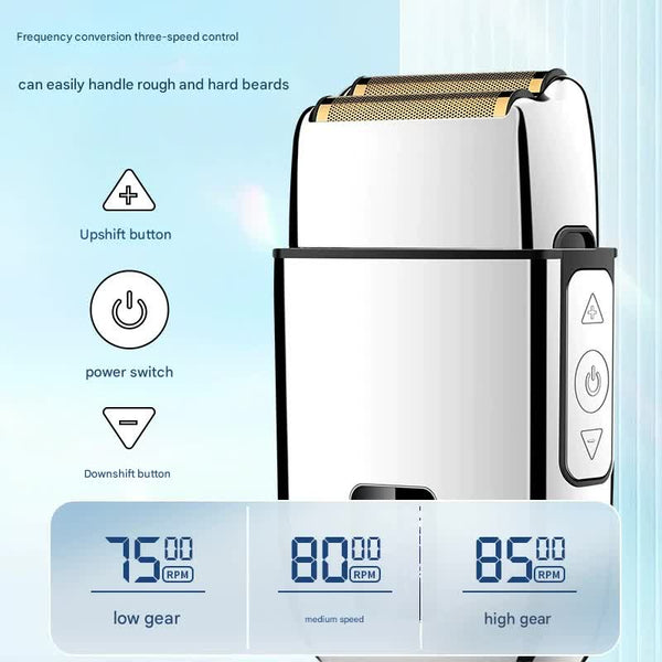 Professional Electric Foil Shaver For Men 3 Speed Modes Led Display Usb Rechargeable Waterproof(Gold) Men's Shavers