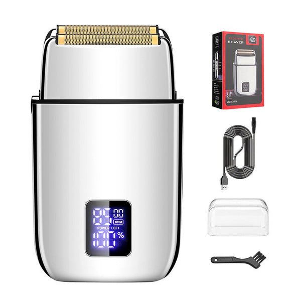 Professional Electric Foil Shaver For Men 3 Speed Modes Led Display Usb Rechargeable Waterproof(Silver) Men's Shavers