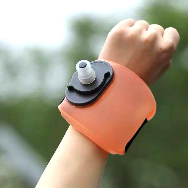 Wearable Sports Wrist Water Bottle 200Ml Bpa Free Silicone Flask With Adjustable Strap & Bite Valve(Orange) Water Bottles & Vacuum Flasks