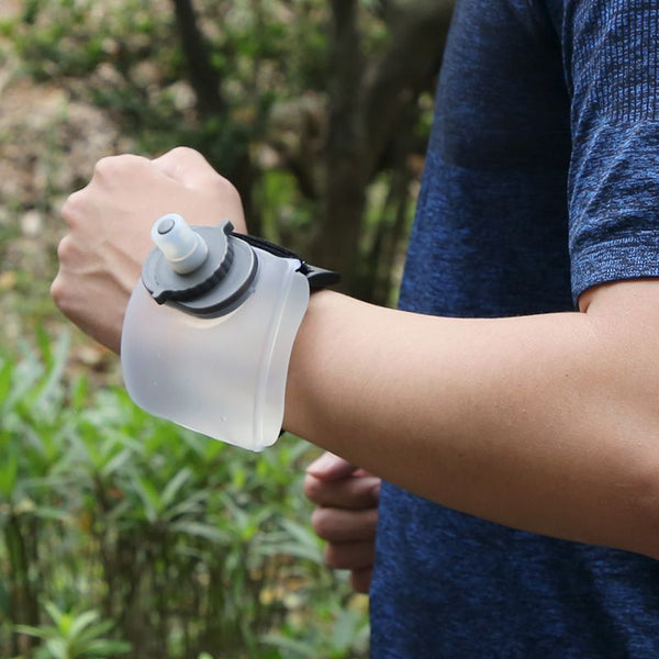 Wearable Sports Wrist Water Bottle 200Ml Bpa Free Silicone Flask With Adjustable Strap & Bite Valve(Orange) Water Bottles & Vacuum Flasks