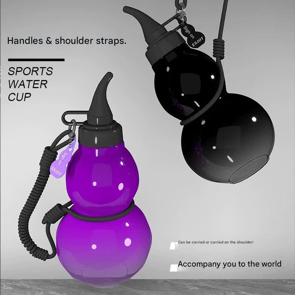 Unique Gourd Shaped Sports Water Bottle 800Ml Tritan Material Leakproof With Carry Strap Blue Water Bottles & Vacuum Flasks