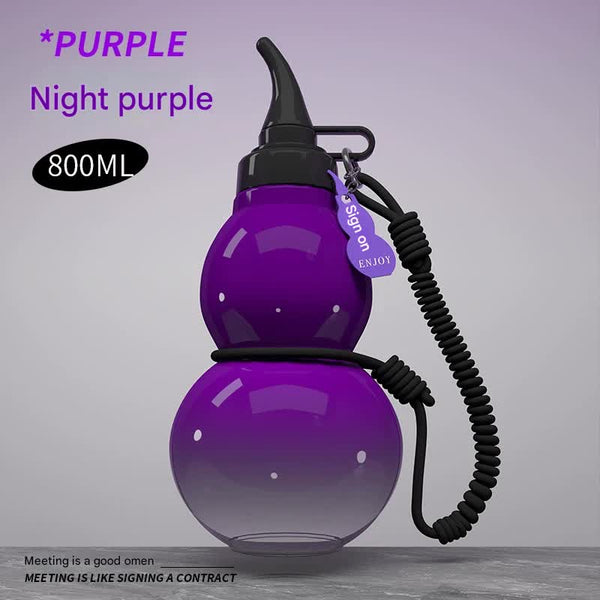 Unique Gourd Shaped Sports Water Bottle 800Ml Tritan Material Leakproof With Carry Strap Purple Water Bottles & Vacuum Flasks