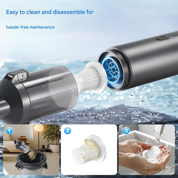 Cordless Handheld Vacuum Cleaner 16000Pa Suction 3X2000mah Battery Multiple Attachments(Black And Yellow) Vacuum Cleaners
