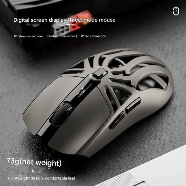 Tri Mode Wireless Gaming Mouse 1Khz Polling 10000 Dpi Digital Display Lightweight White Keyboard & Mouse Bundles