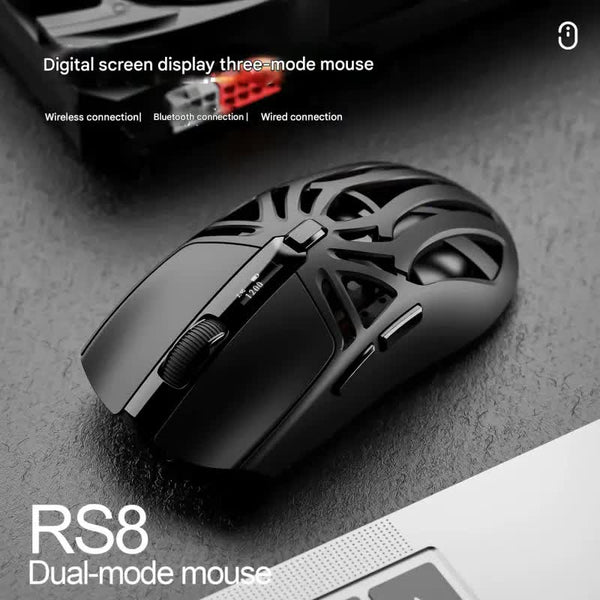 Tri Mode Wireless Gaming Mouse 1Khz Polling 10000 Dpi Digital Display Lightweight White Keyboard & Mouse Bundles