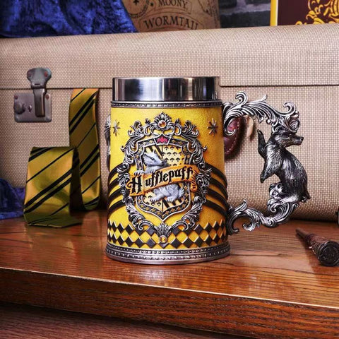 Collectible Fantasy House Crest Tankard Mug 600Ml Stainless Steel Lined Resin Beer Stein(Yellow) Mugs