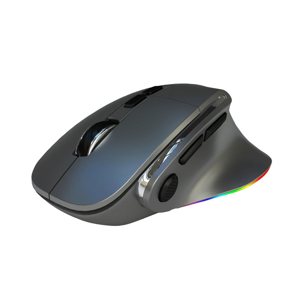 Ergonomic Vertical Wireless Mouse Dual Mode (2.4G + Bluetooth) Rgb Light Rechargeable 500Mah Battery(Gray) Keyboard & Mouse Bundles