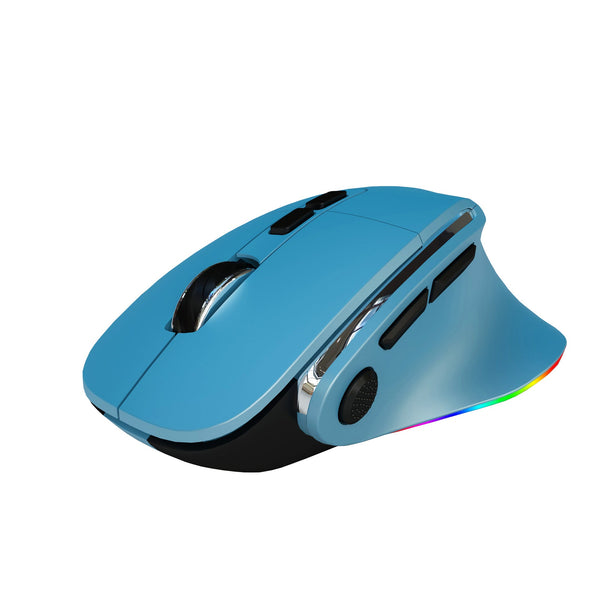 Ergonomic Vertical Wireless Mouse Dual Mode (2.4G + Bluetooth) Rgb Light Rechargeable 500Mah Battery(Blue) Keyboard & Mouse Bundles