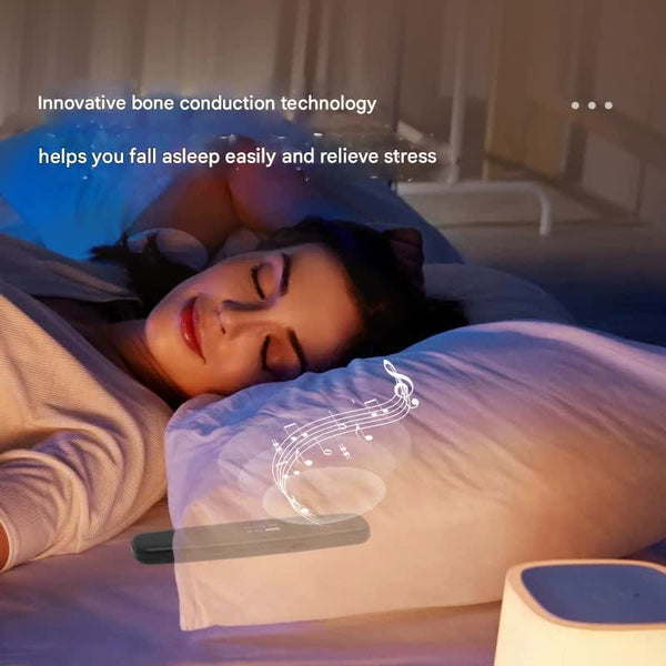 Under Pillow Bone Conduction Sleep Sound Device Bluetooth 5.3 Tf Card 8H Playtime & Timer(White) Audio Docks & Mini Speakers