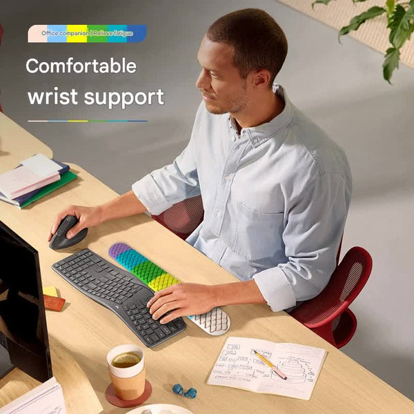 Ergonomic Keyboard & Mouse Wrist Rest Set Soft Silicone Non Slip Base Comfortable Support(Yellow) Mouse Pads & Wrist Rests