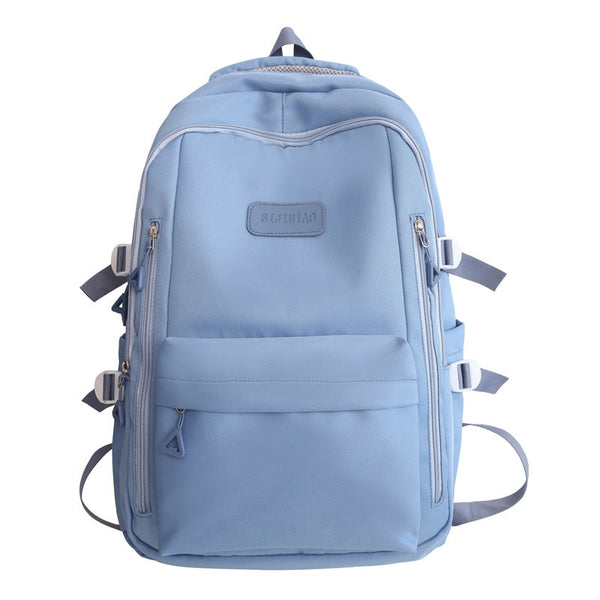 Large Capacity Nylon Backpack Fits Tablet A4 Magazines Umbrella Multiple Pockets & Adjustable Straps(Blue) Backpacks